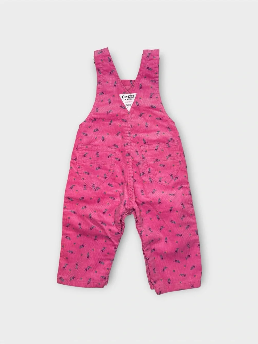 OshKosh B’gosh Floral Pattern Pinn Corduroy Overalls